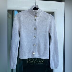 Jigsaw Cream Button-Up Cardigan